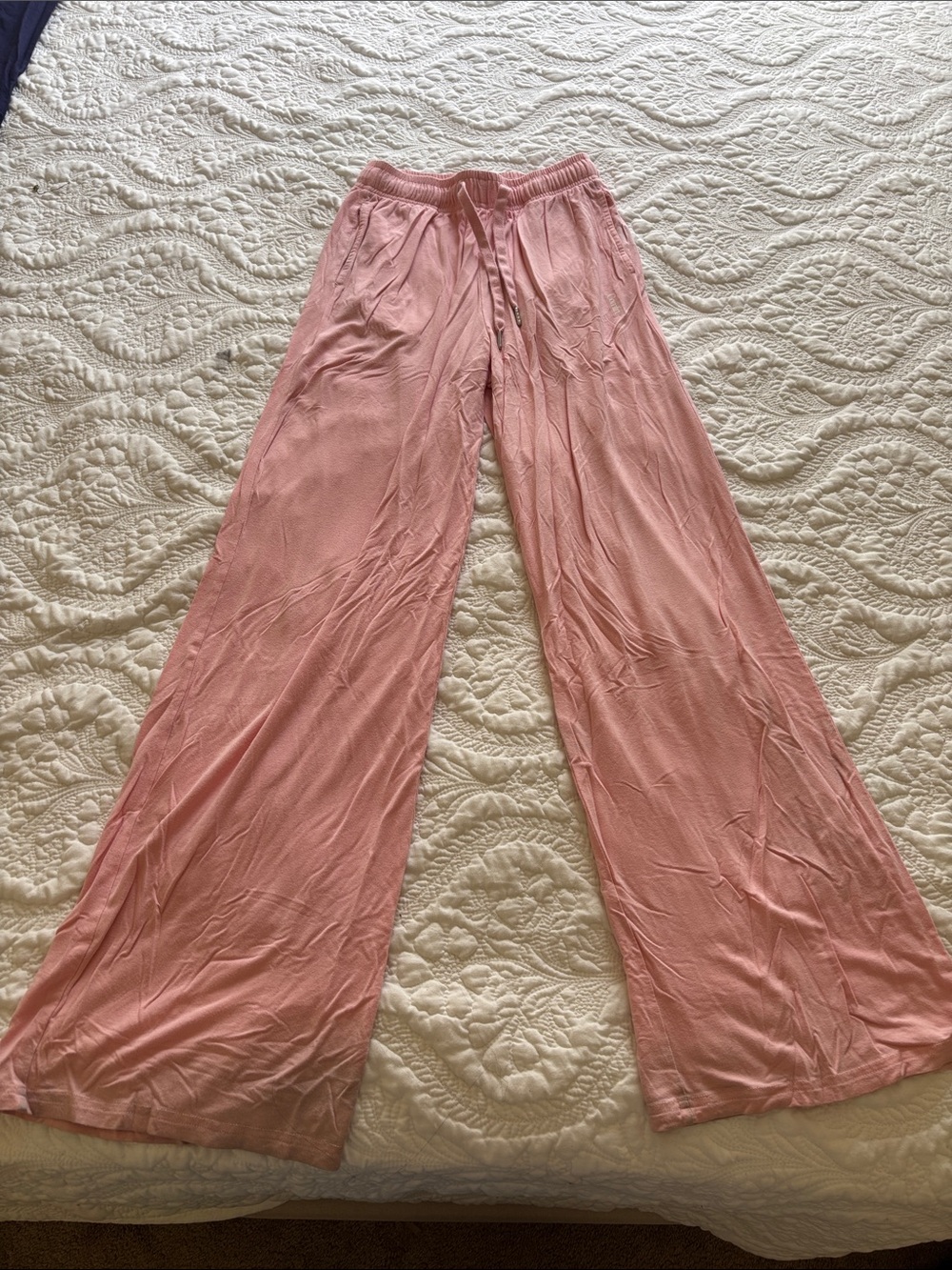 Comfrt Wide-Leg Pink Lounge Pants with Drawstring